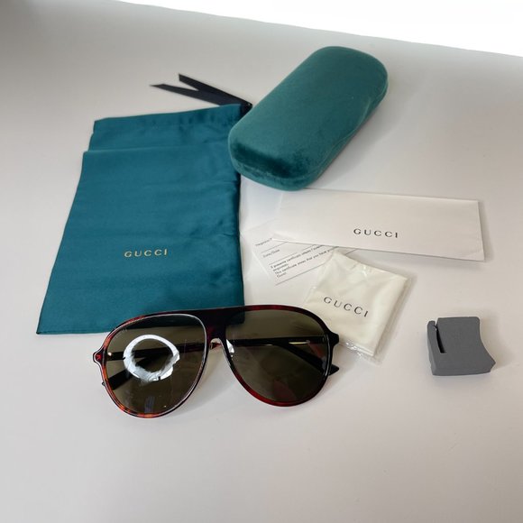 NEW GUCCI GG0829SA SUNGLASSES Havana Aviator Tortoise Gucci - Picture 4 of 7